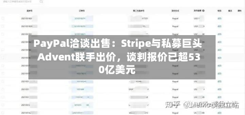 PayPal洽谈出售：Stripe与私募巨头Advent联手出价	，谈判报价已超530亿美元-第1张图片