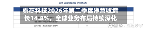 雾芯科技2026年第二季度净营收增长14.8%	，全球业务布局持续深化-第2张图片