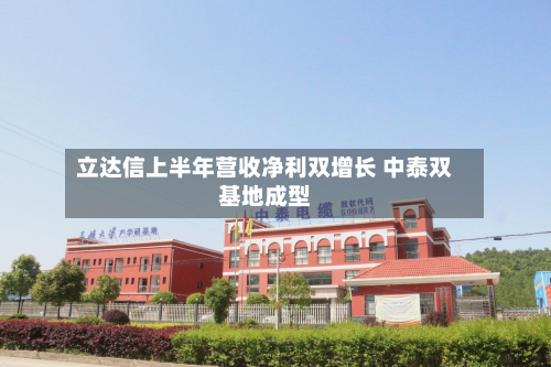立达信上半年营收净利双增长 中泰双基地成型-第2张图片