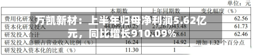 万凯新材：上半年归母净利润5.62亿元，同比增长910.09%-第1张图片