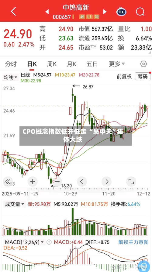 CPO概念指数低开低走 “易中天	”集体大跌-第2张图片