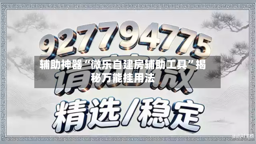 辅助神器“微乐自建房辅助工具”揭秘万能挂用法-第1张图片