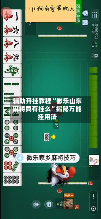 辅助开挂教程“微乐山东麻将真有挂么	”揭秘万能挂用法-第2张图片