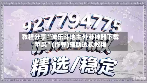 教程分享“微乐斗地主外卦神器下载苹果”(作弊)辅助透视教程-第2张图片