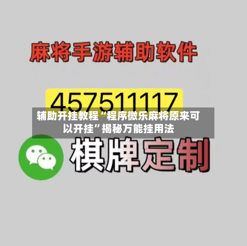 辅助开挂教程“程序微乐麻将原来可以开挂	”揭秘万能挂用法-第1张图片