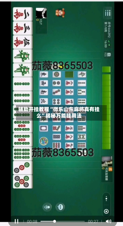 辅助开挂教程“微乐山东麻将真有挂么”揭秘万能挂用法-第1张图片