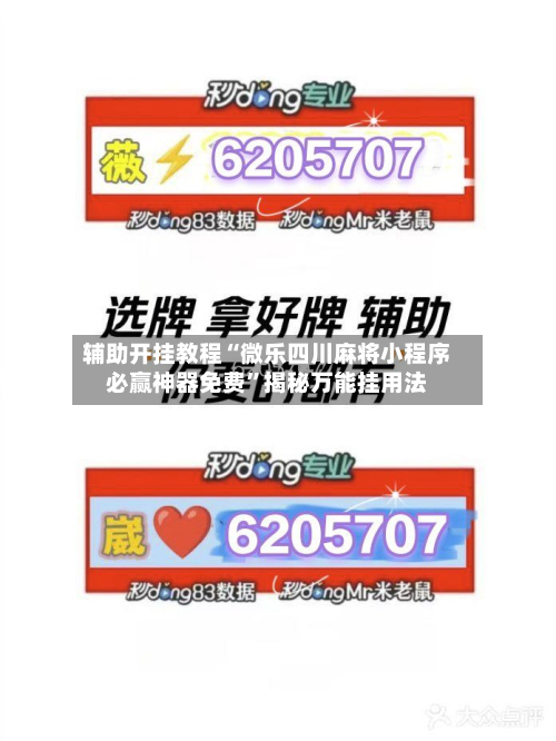 辅助开挂教程“微乐四川麻将小程序必赢神器免费	”揭秘万能挂用法-第2张图片