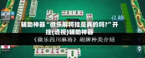 辅助神器“微乐麻将挂是真的吗?”开挂(透视)辅助神器-第1张图片