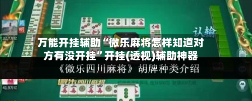 万能开挂辅助“微乐麻将怎样知道对方有没开挂”开挂(透视)辅助神器-第3张图片