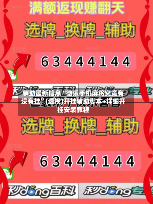 辅助最新信息“微乐手机麻将究竟有没有挂”(透视)开挂辅助脚本+详细开挂安装教程-第3张图片
