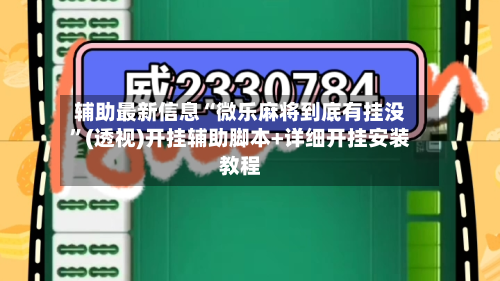 辅助最新信息“微乐麻将到底有挂没	”(透视)开挂辅助脚本+详细开挂安装教程-第2张图片