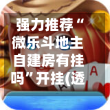 强力推荐“微乐斗地主自建房有挂吗”开挂(透视)辅助神器-第1张图片