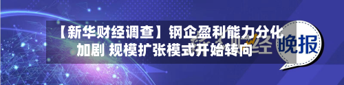 【新华财经调查】钢企盈利能力分化加剧 规模扩张模式开始转向-第1张图片