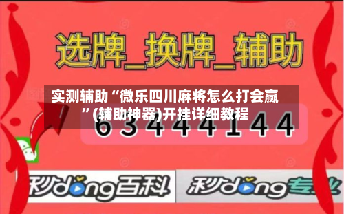 实测辅助“微乐四川麻将怎么打会赢	”(辅助神器)开挂详细教程-第1张图片