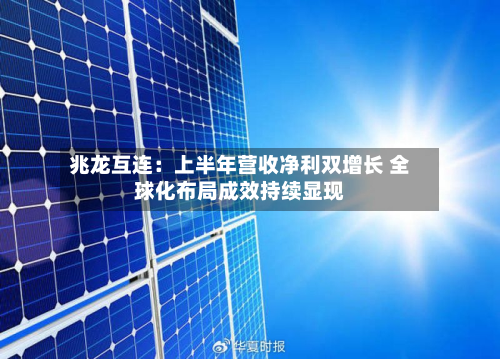 兆龙互连:上半年营收净利双增长 全球化布局成效持续显现-第2张图片