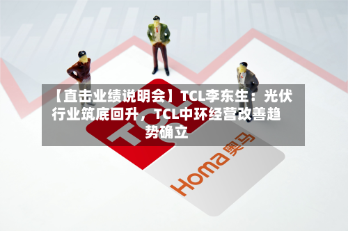 【直击业绩说明会】TCL李东生：光伏行业筑底回升	，TCL中环经营改善趋势确立-第1张图片