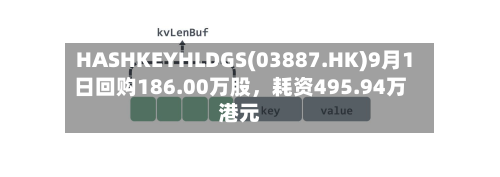 HASHKEYHLDGS(03887.HK)9月1日回购186.00万股	，耗资495.94万港元-第1张图片