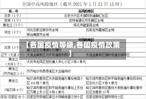 【各国疫情等级,各国疫情政策】-第1张图片