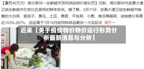 近来【关于疫情物价物价运行形势分析最新消息与分析】-第2张图片