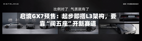 启境GX7预售：起步即搭L3架构，要靠“阔五座”开新赛道-第1张图片
