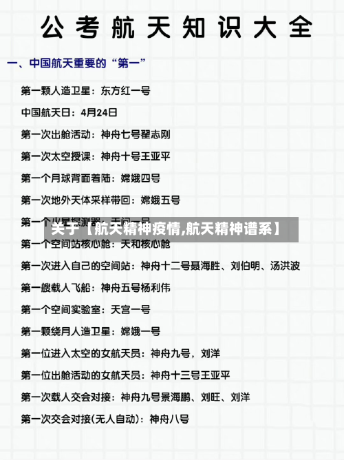 关于【航天精神疫情,航天精神谱系】-第1张图片